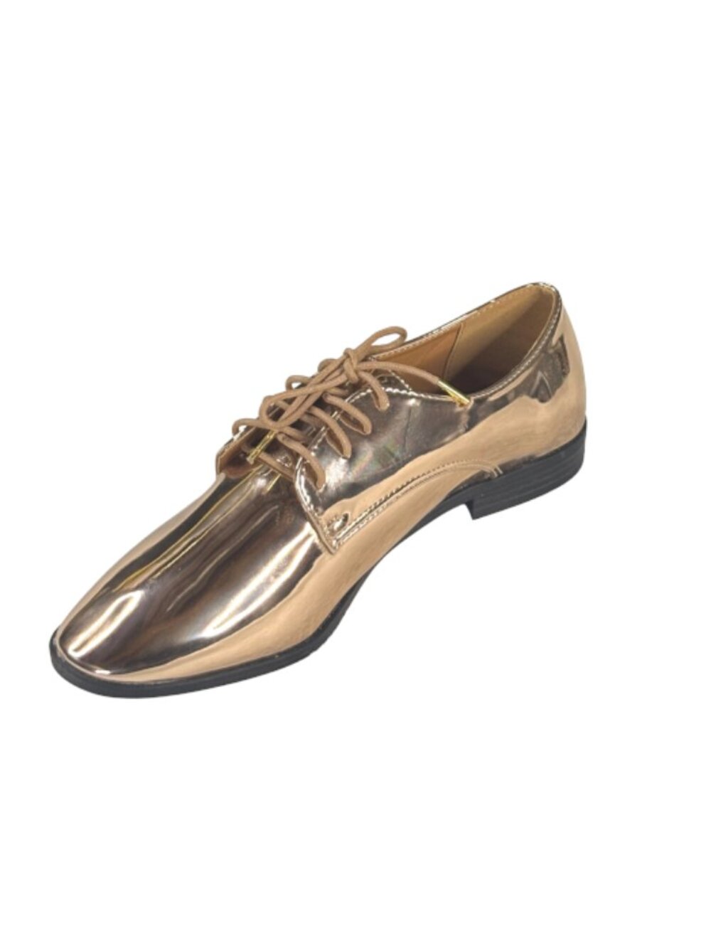 Qupid Malik-06 Women's Rose Gold Metallic Lace-Up Oxford Shoes